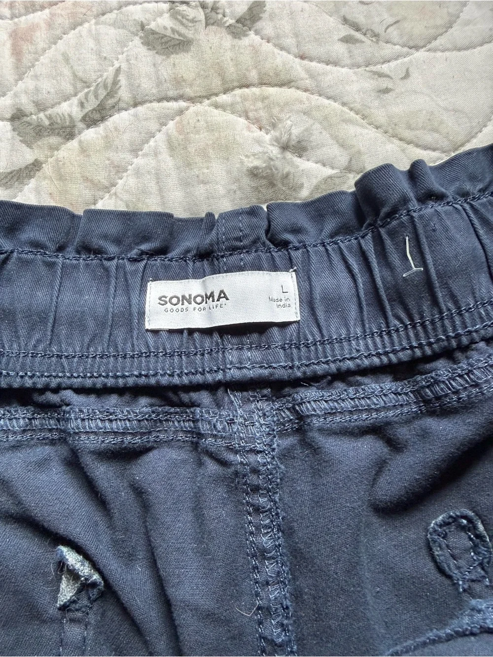 Sonoma Navy Wide-Leg Pull-On Pants - Picture 3 of 5